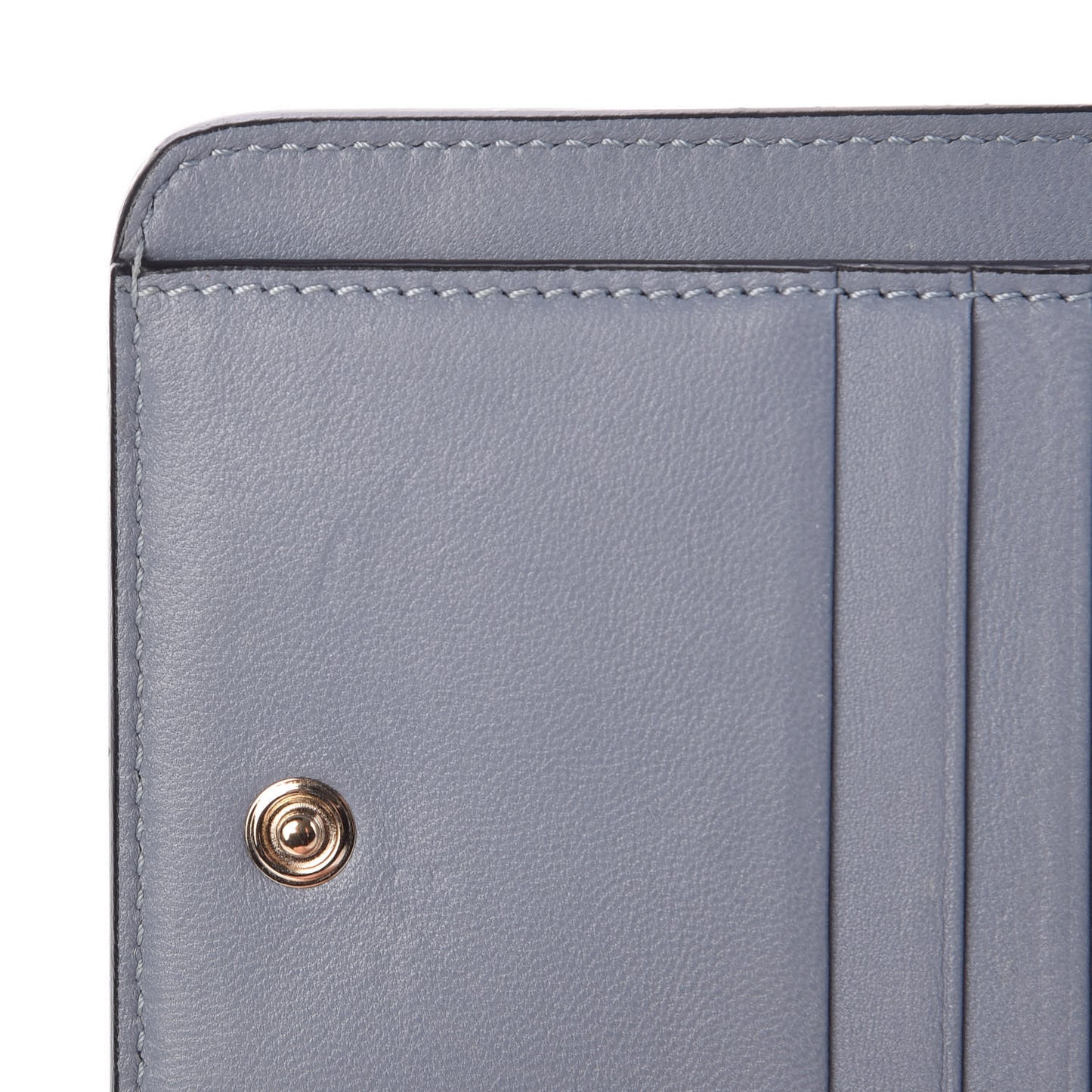Nappa Rockstud Spike Compact Zip Around Wallet Blue