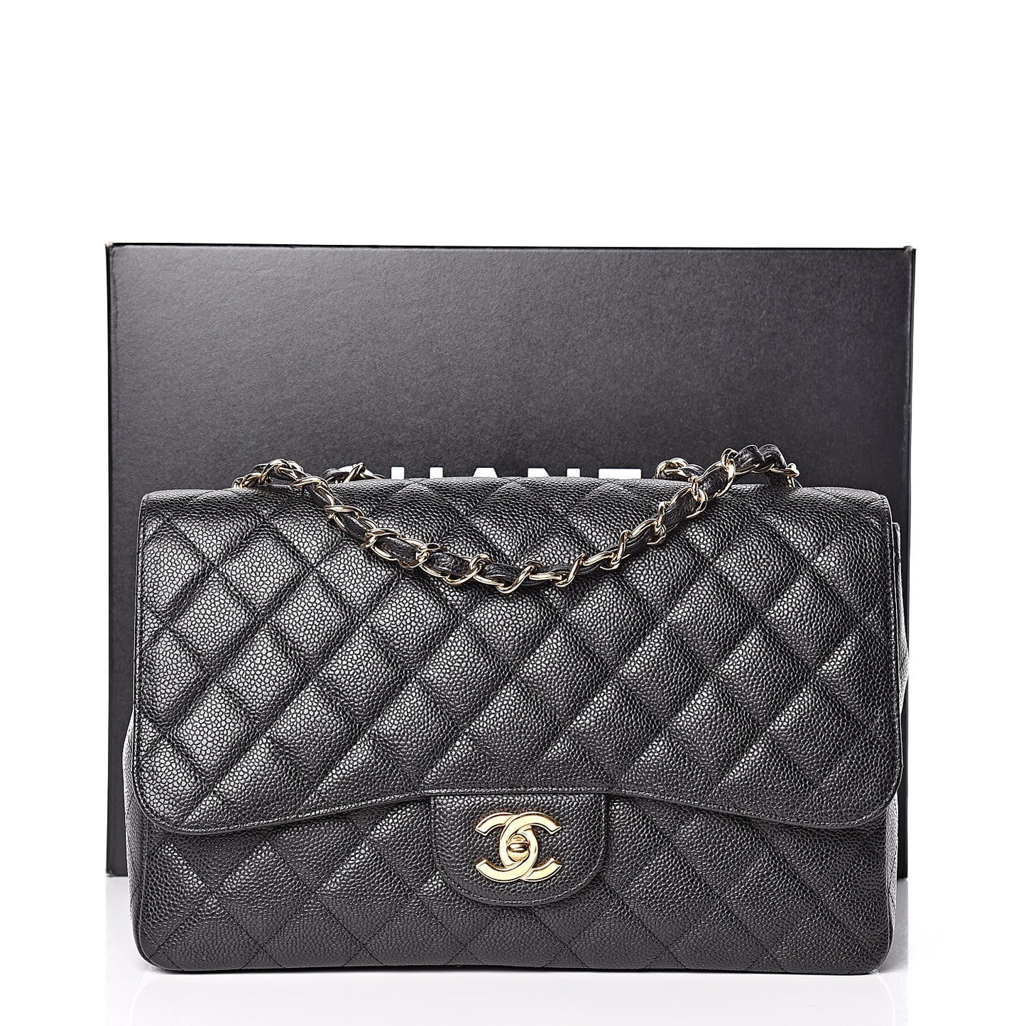 Caviar Quilted Jumbo Single Flap Black