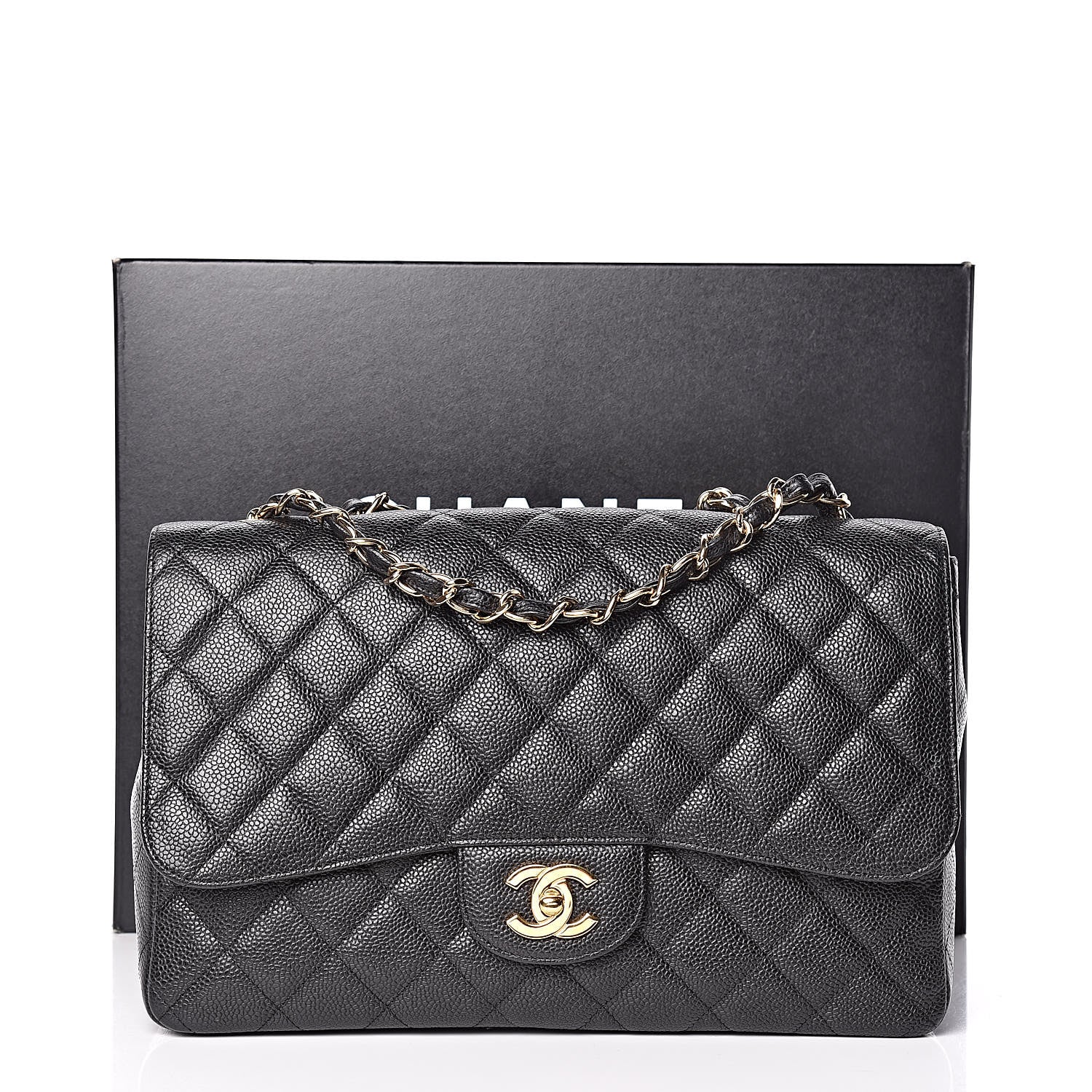 Chanel Caviar Quilted Jumbo Single Flap Black 12 of 12