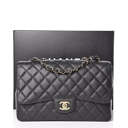 Chanel Caviar Quilted Jumbo Single Flap Black 12 of 12