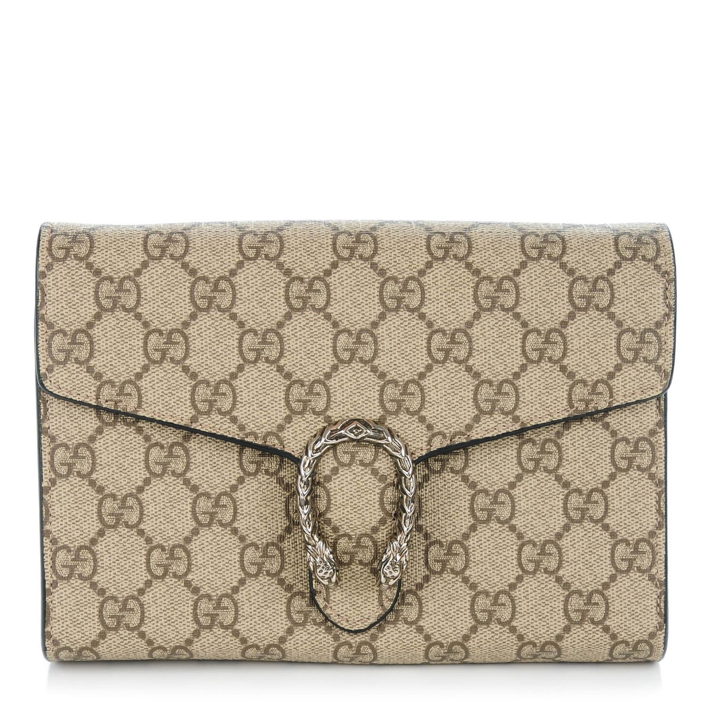 GG Supreme Monogram Mini Dionysus Chain Wallet Beige Black