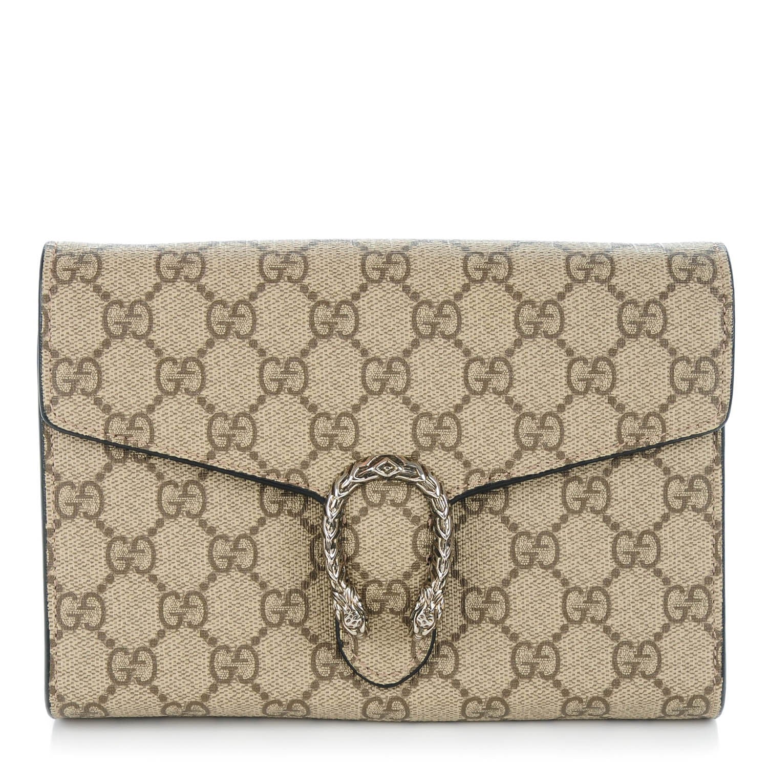 Gucci GG Supreme Monogram Mini Dionysus Chain Wallet Beige Black 1 of 7