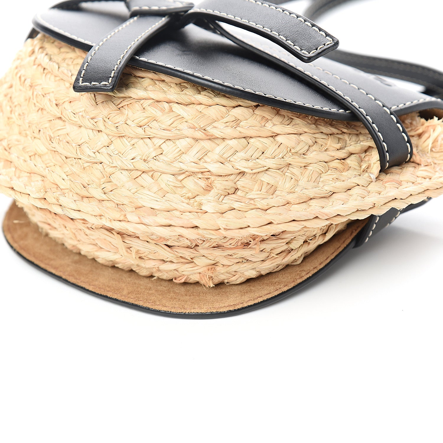 Loewe Calfskin Raffia Mini Gate Crossbody Bag Natural Black 7 of 8