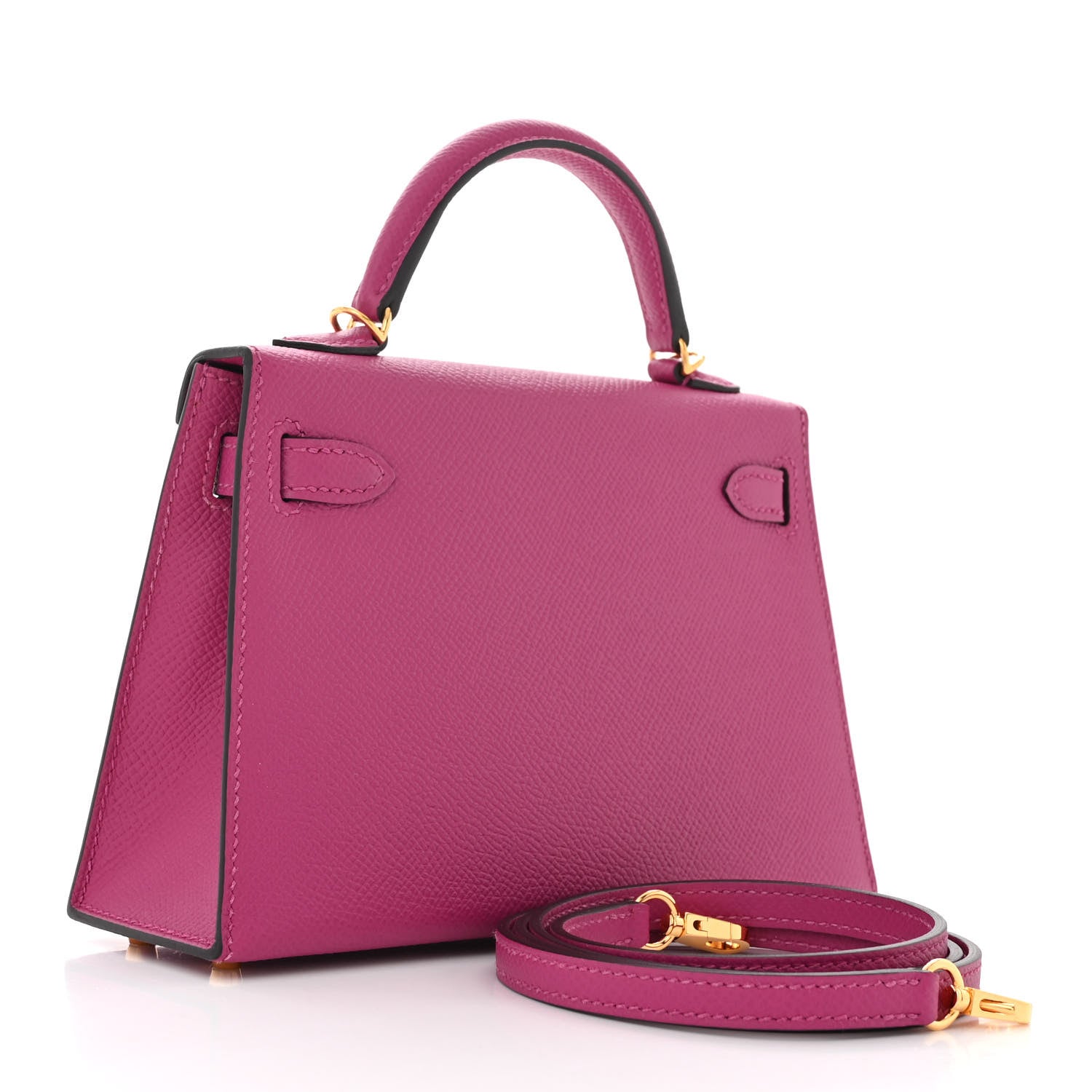 Hermes Epsom Horseshoe Mini Kelly Sellier 20 Rose Pourpre 3 of 9