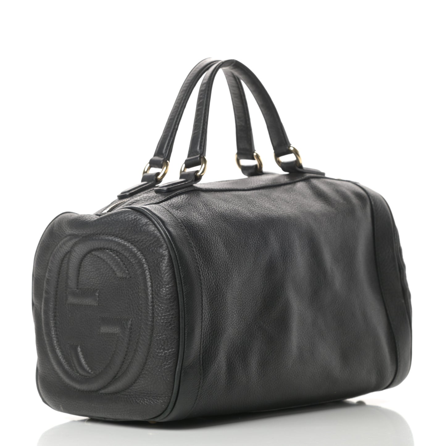 Pebbled Calfskin Medium Soho Boston Black