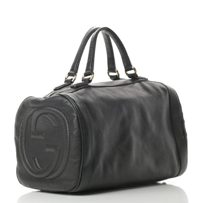 Gucci Pebbled Calfskin Medium Soho Boston Black 3 of 17