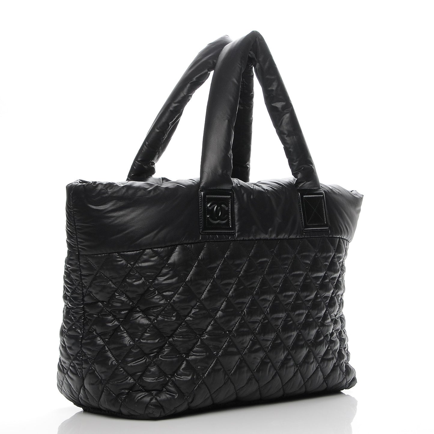 Nylon Quilted Large Coco Cocoon Tote Black