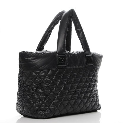 Chanel Nylon Quilted Large Coco Cocoon Tote Black 3 of 7