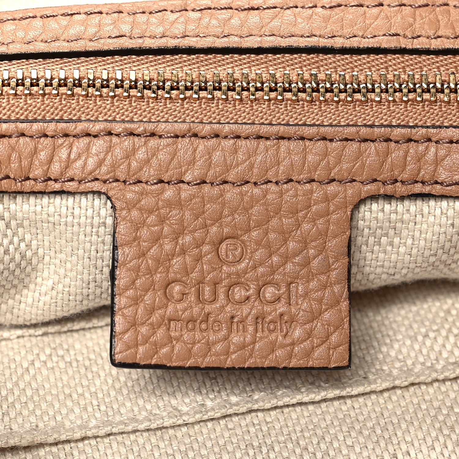 Gucci Pebbled Calfskin Large Soho Hobo Camelia 6 of 12