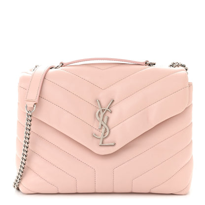 Saint Laurent Calfskin Y Quilted Monogram Small Loulou Chain Satchel Rose Antic 1 of 11