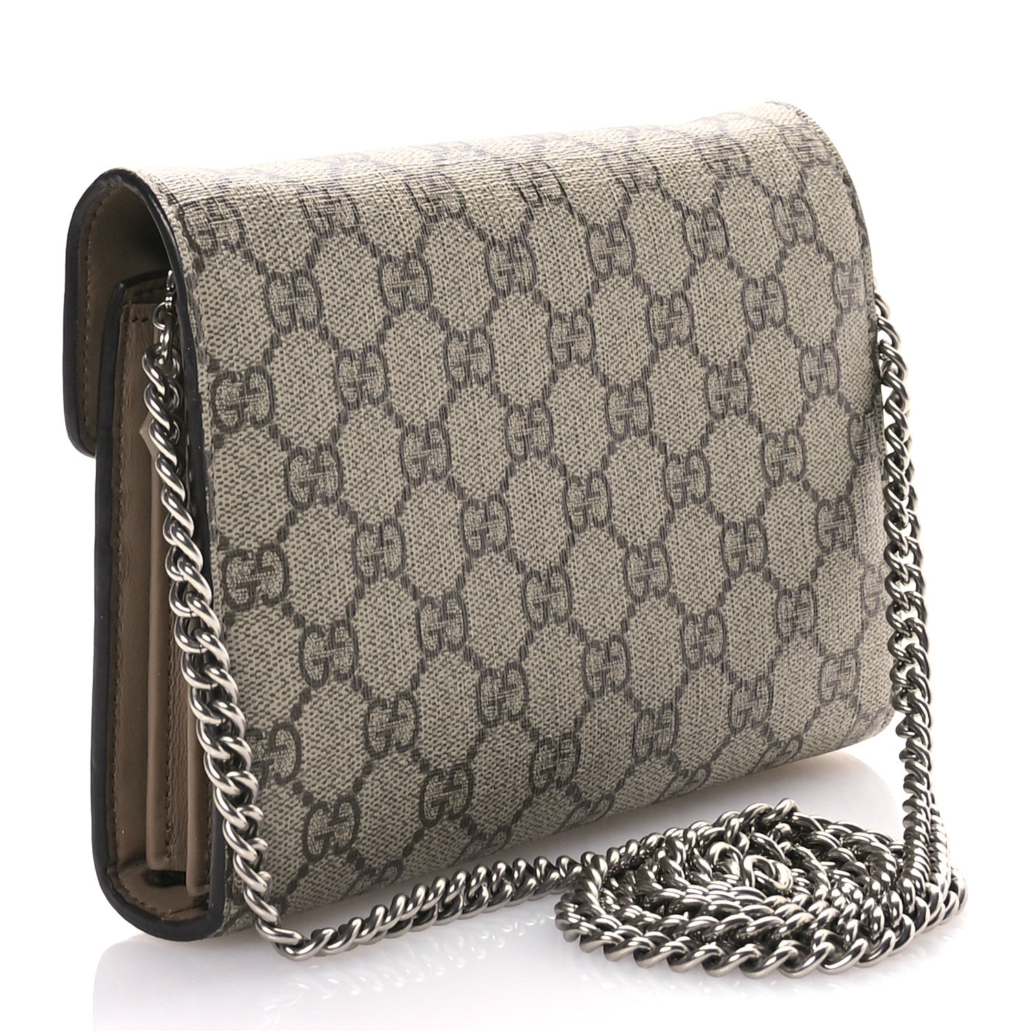 Gucci GG Supreme Monogram Mini Dionysus Chain Wallet Beige Taupe 3 of 12