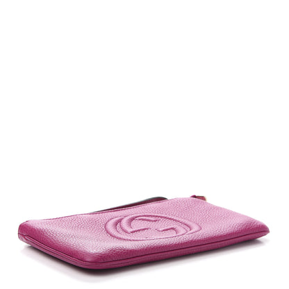 Gucci Pebbled Calfskin Soho Wristlet Bright Bougainvillea 4 of 10