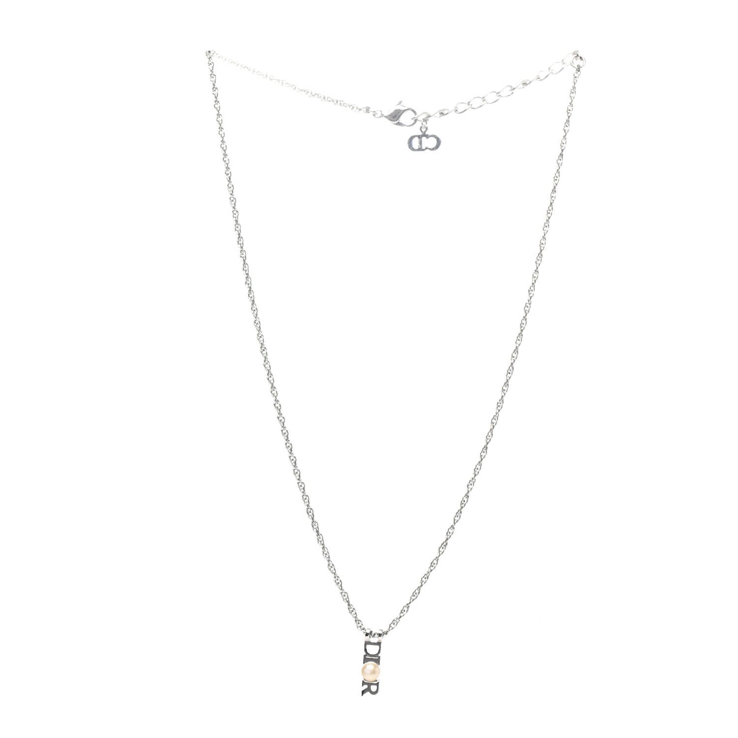 Pearl Logo Necklace Silver