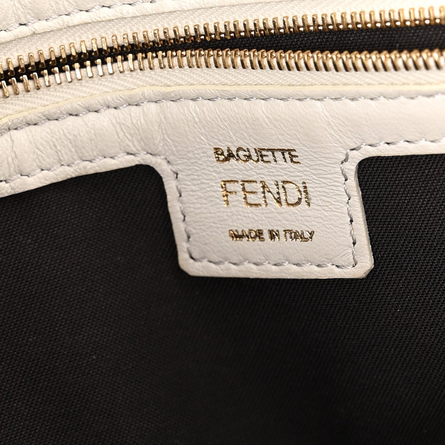 Nappa FF 1974 Embossed Baguette White