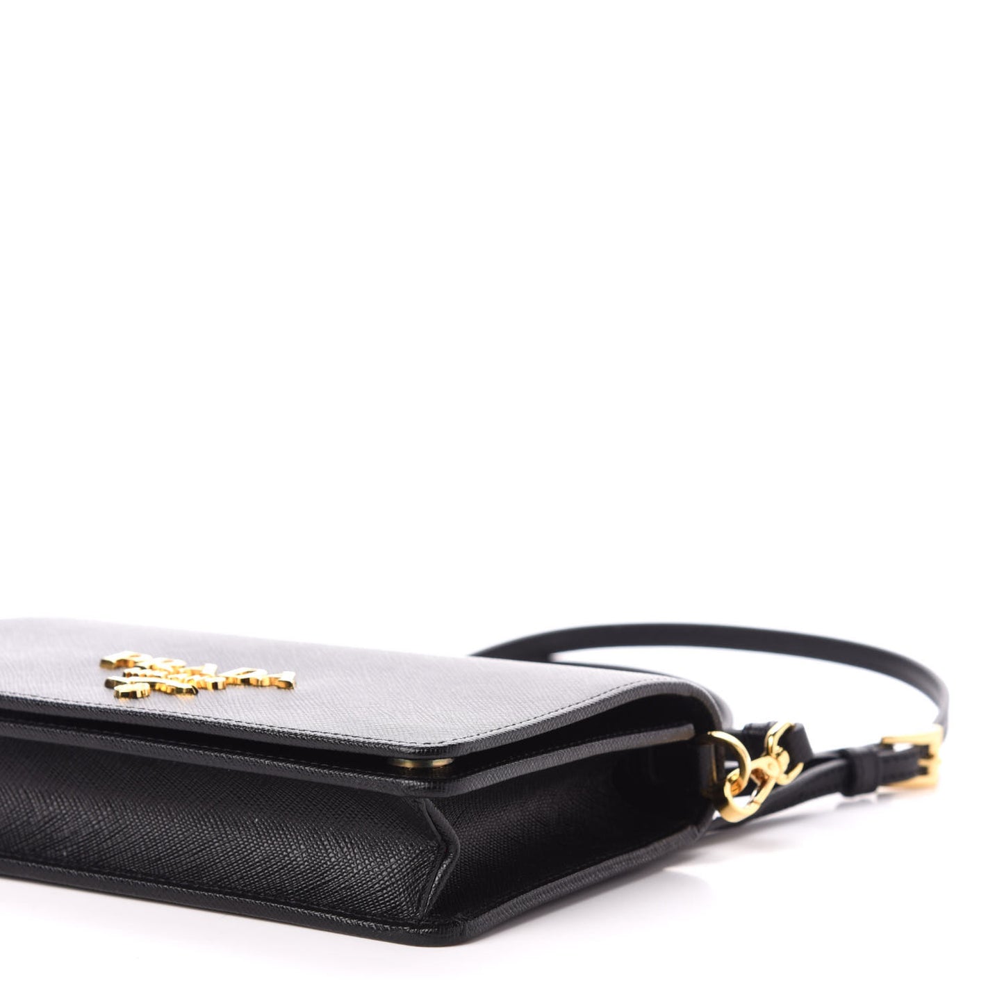 Saffiano Lux Crossbody Bag Black