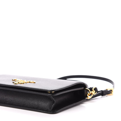 Prada Saffiano Lux Crossbody Bag Black 8 of 9