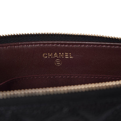 Chanel Caviar Quilted Large Zipped Clutch Black 7 of 9