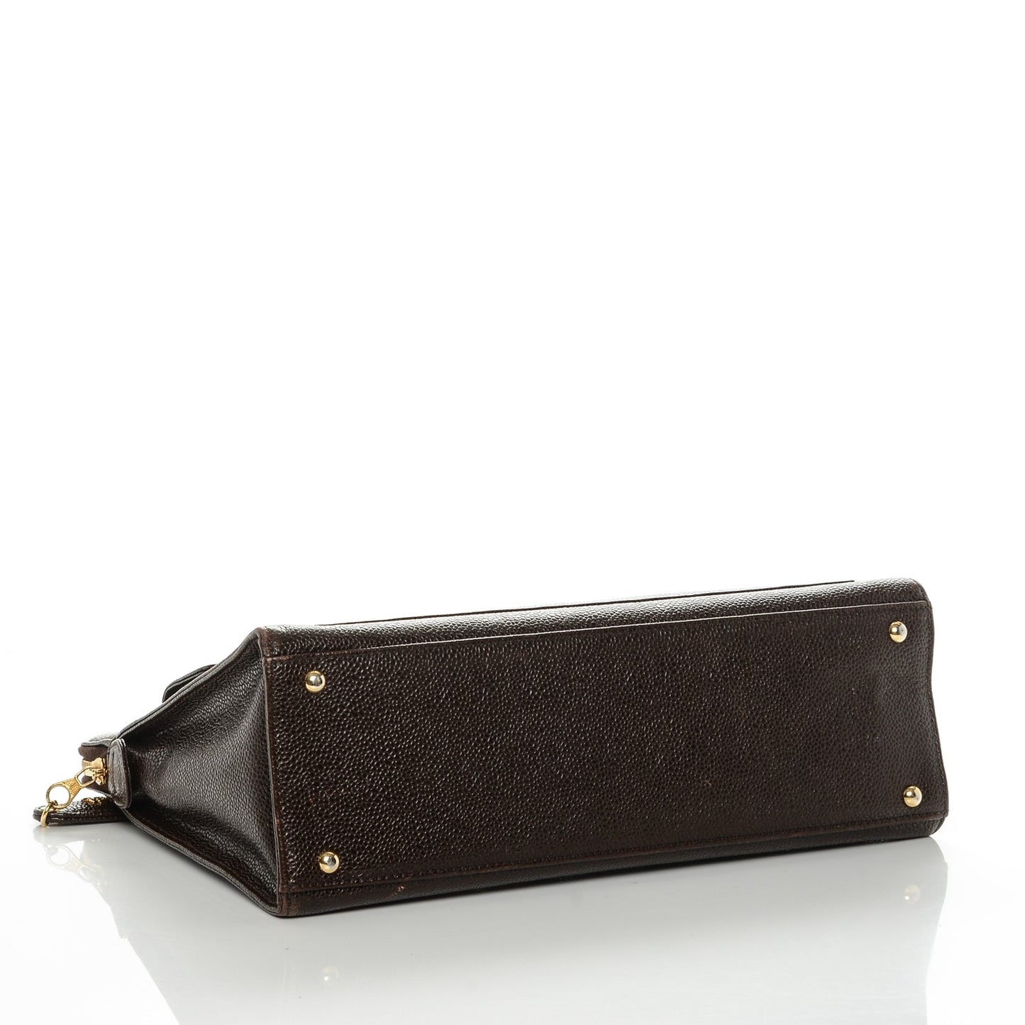 Caviar Flap Shoulder Bag Brown