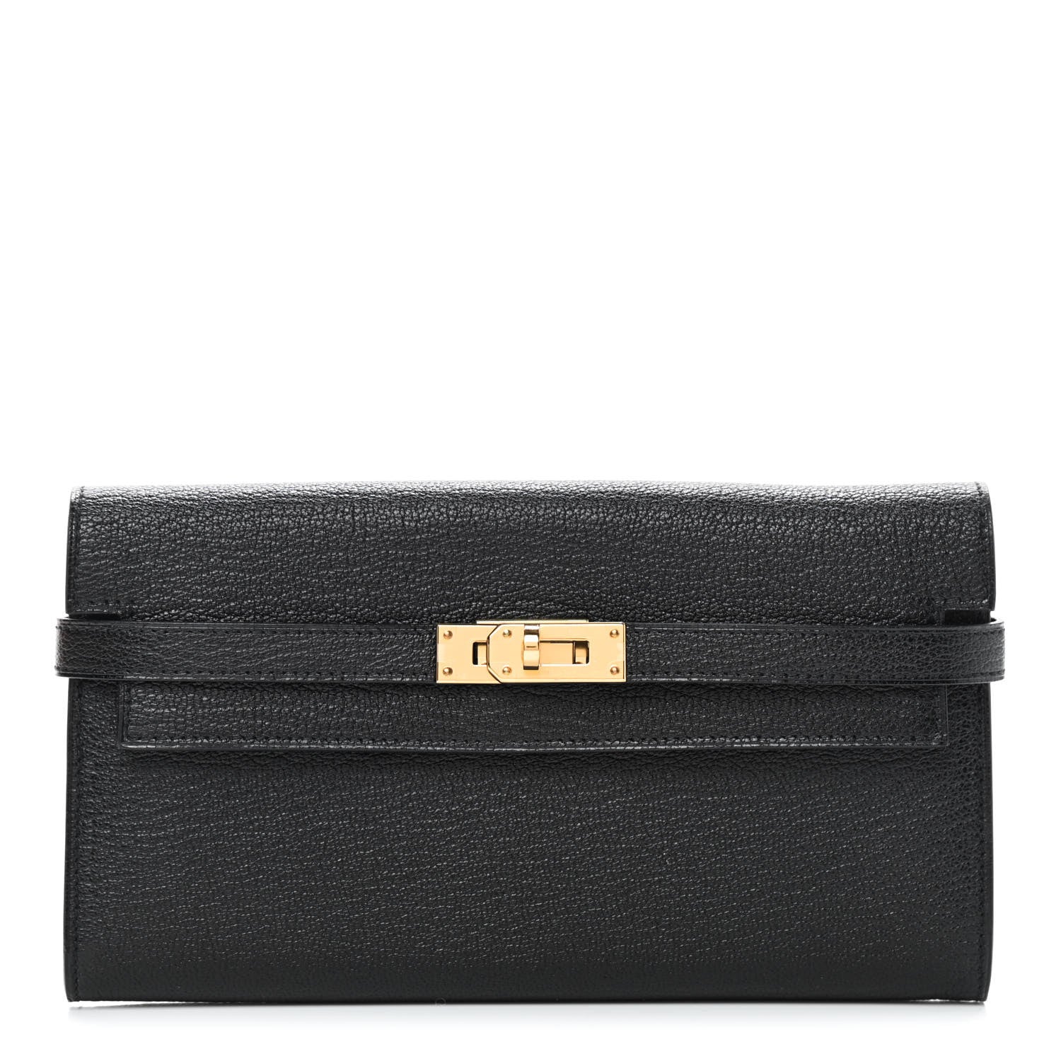 Hermes Chevre Mysore Kelly Longue Wallet Black 1 of 7