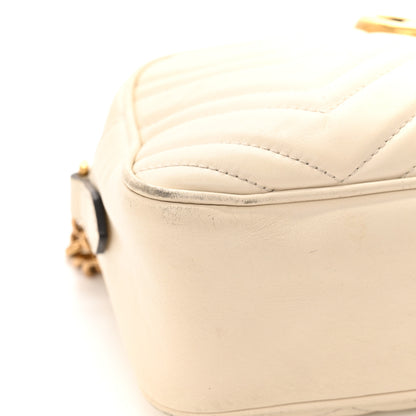 Gucci Calfskin Matelasse Small GG Marmont Chain Shoulder Bag White 12 of 18