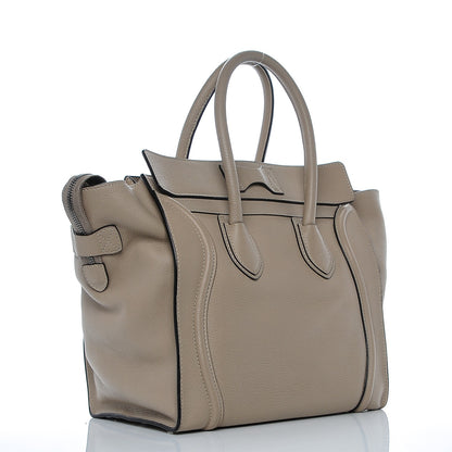 Celine Drummed Calfskin Mini Luggage Dune 3 of 6