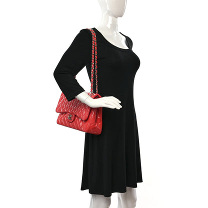 Chanel Patent Quilted Jumbo Double Flap Pink 2 of 9