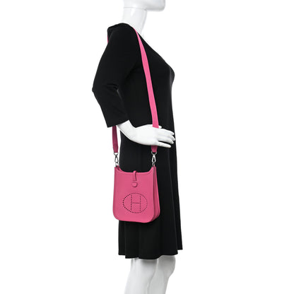 Hermes Taurillon Clemence Evelyne TPM Rose Shocking 2 of 12