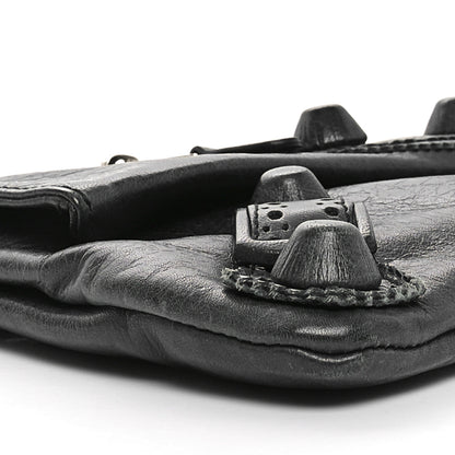 Balenciaga Agneau Giant Brogues Hardware Envelope Clutch Black 9 of 10