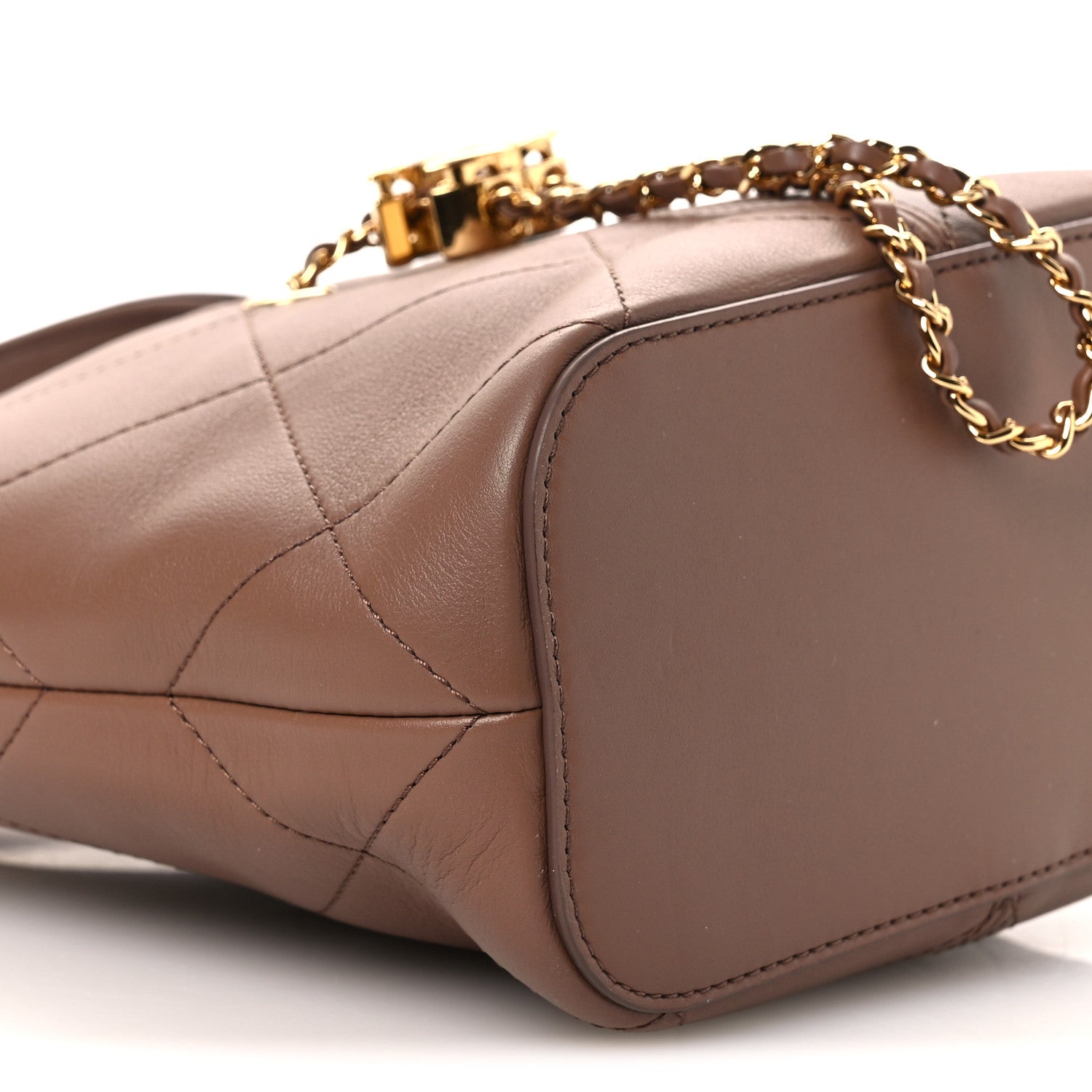 Chanel Calfskin Quilted Daily Trendy Shopping Bag Brown 9 of 11