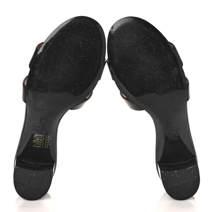Hermes Calfskin Printed Brides de Gala en Desordre Oasis Sandals 37 Multicolor Rose Aube 6 of 11