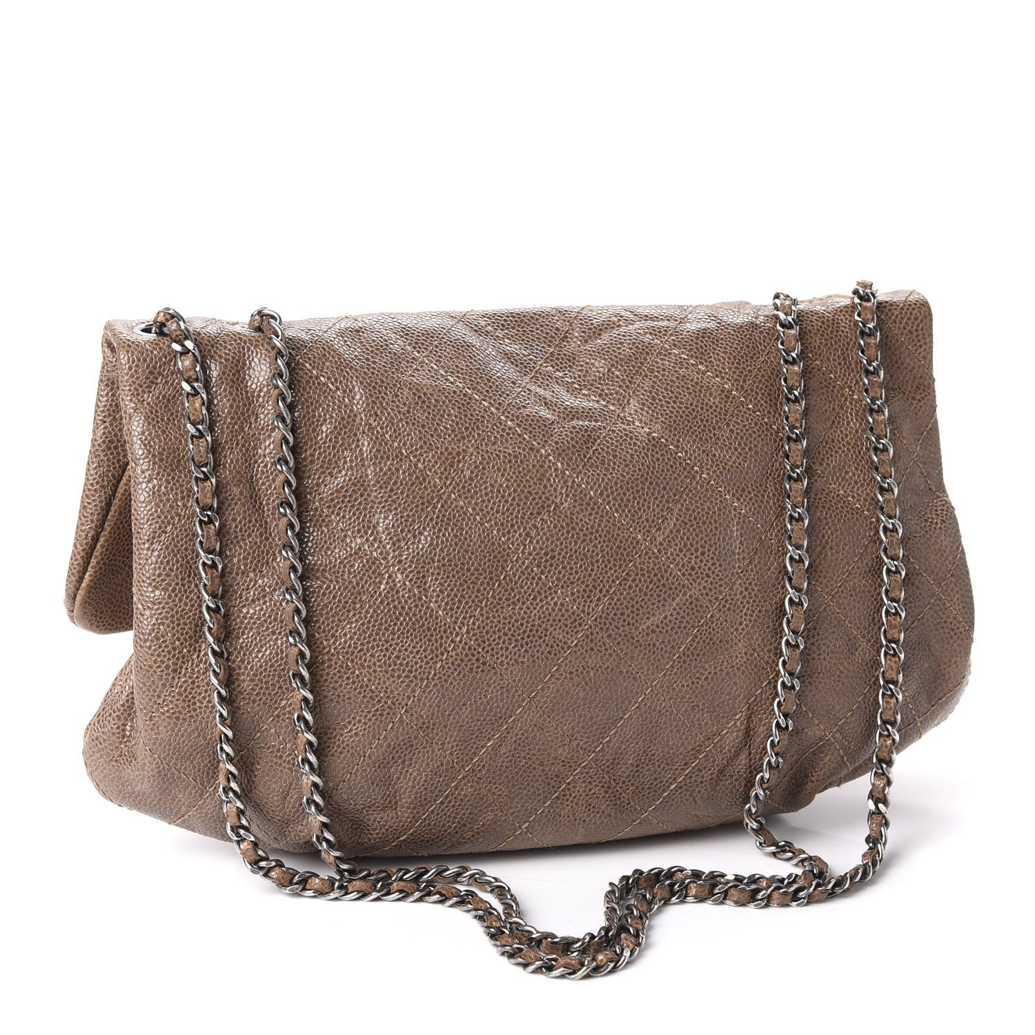Chanel Caviar Quilted Medium Elastic Flap Brown 4 of 12