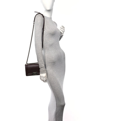 Chanel Calfskin Chevron Quilted Small Boy Flap Burgundy 2 of 10