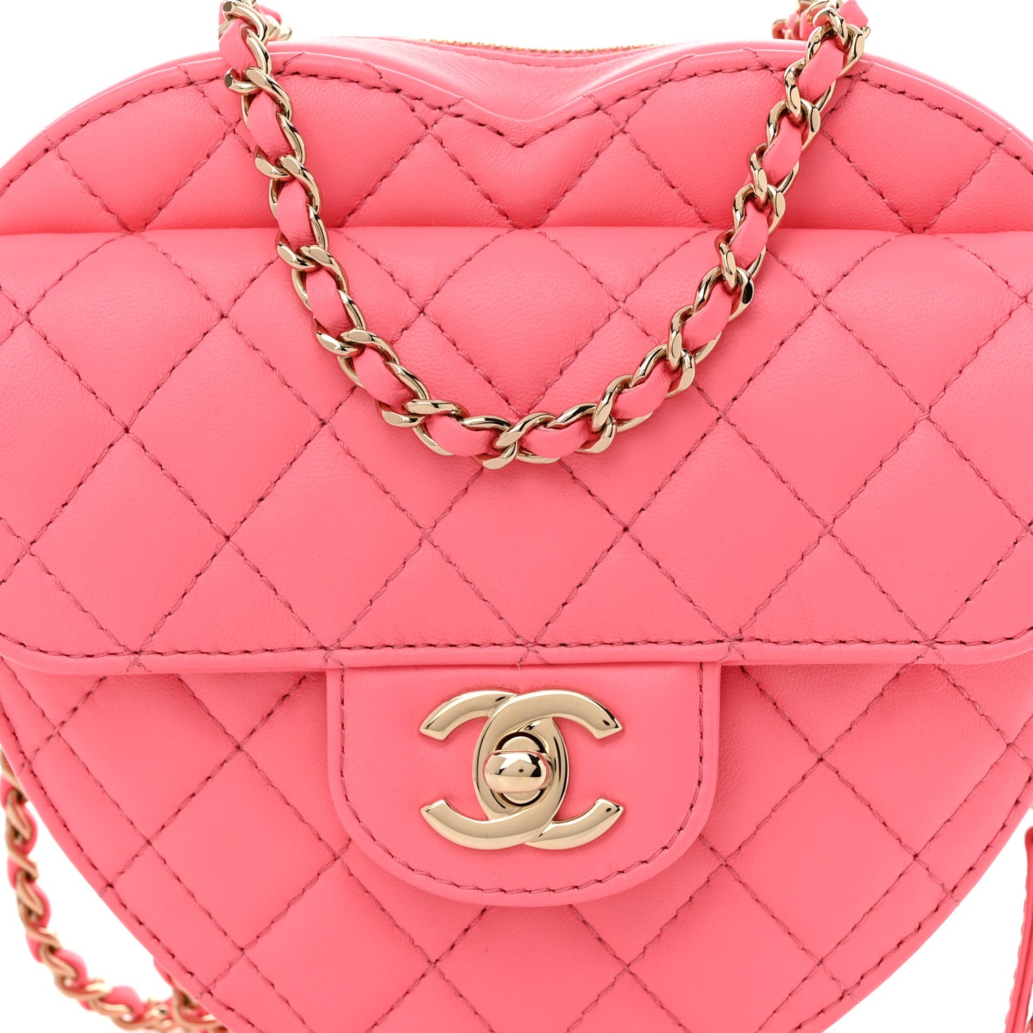 Chanel Lambskin Quilted CC In Love Heart Bag Pink 8 of 11