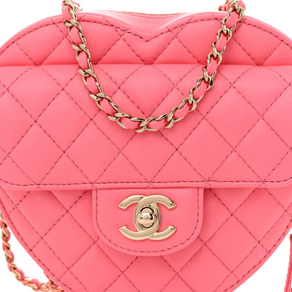Chanel Lambskin Quilted CC In Love Heart Bag Pink 8 of 11