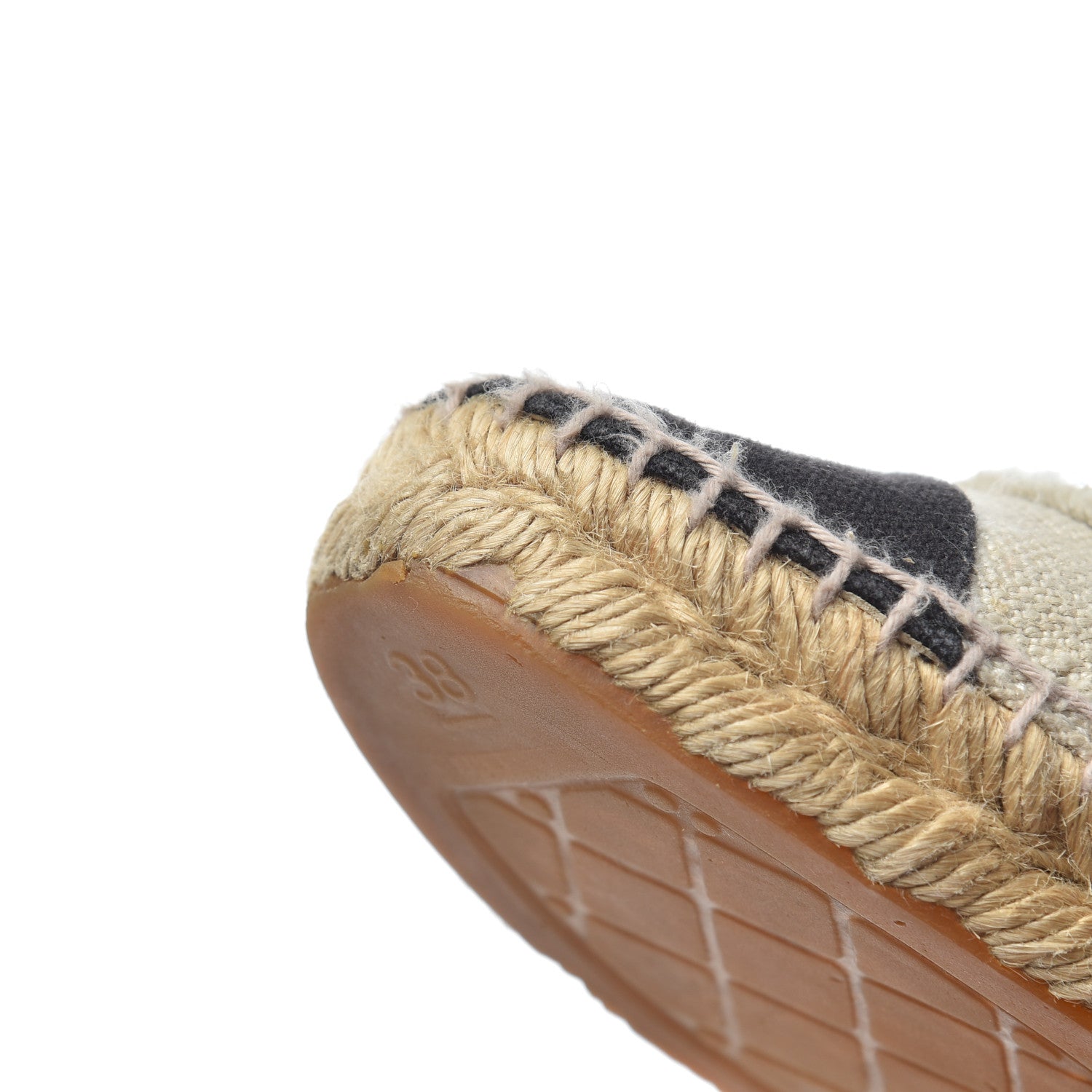 Chanel Linen CC Espadrilles 38 Beige Black 9 of 23