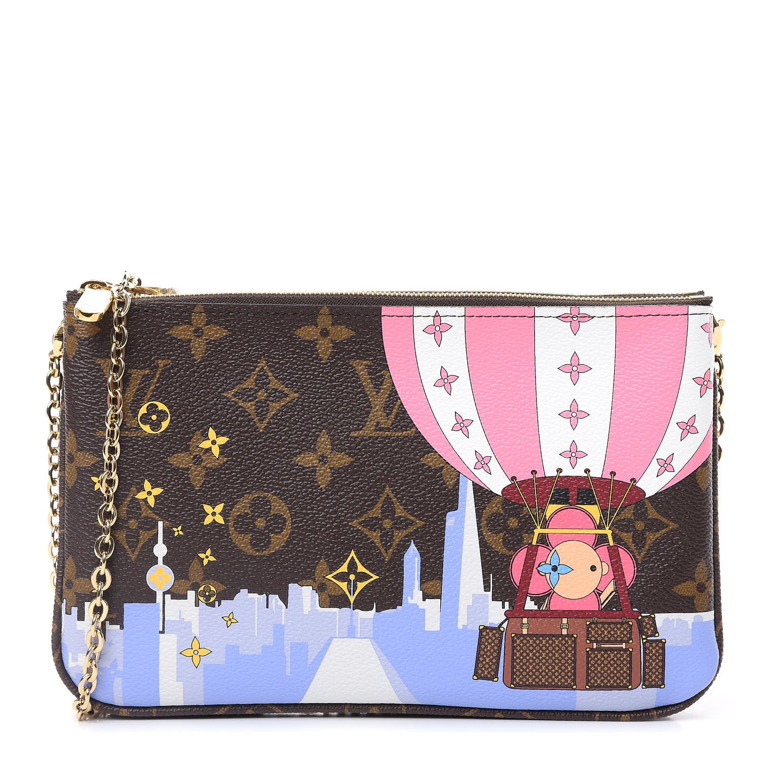 Louis Vuitton Monogram 2019 Christmas Animation Double Zip Pochette 1 of 8