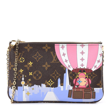 Louis Vuitton Monogram 2019 Christmas Animation Double Zip Pochette 1 of 8