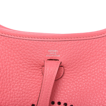 Hermes Taurillon Clemence Amazone Evelyne TPM Rose Azalee Rouge Pivoine 8 of 9