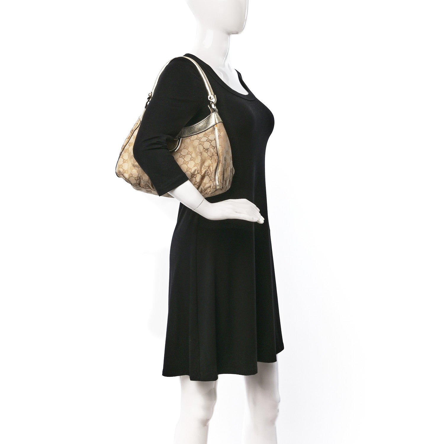 Gucci Monogram Medium D Gold Ring Hobo Gold 2 of 14