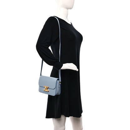 Celine Shiny Calfskin Teen Triomphe Ice Blue 2 of 8