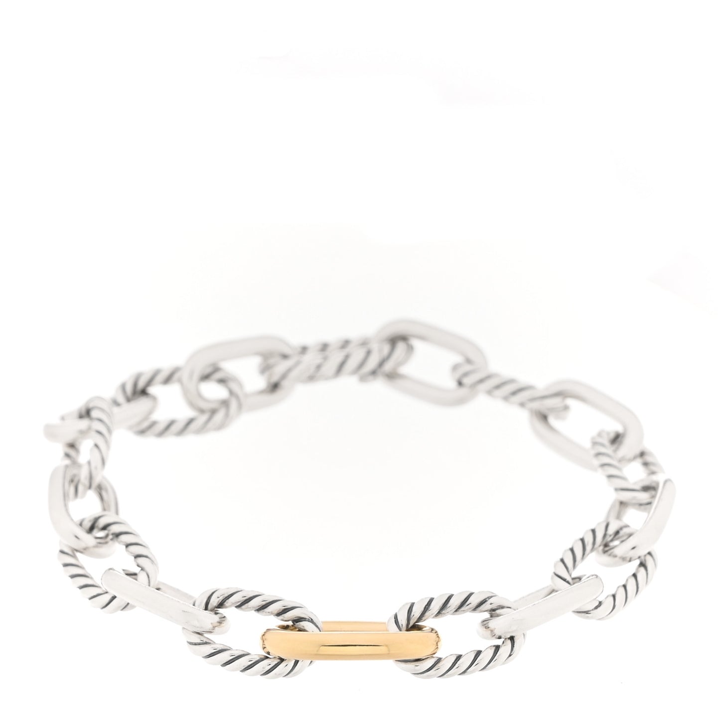 Sterling Silver 18K Yellow Gold 8.5mm Madison Chain Bracelet