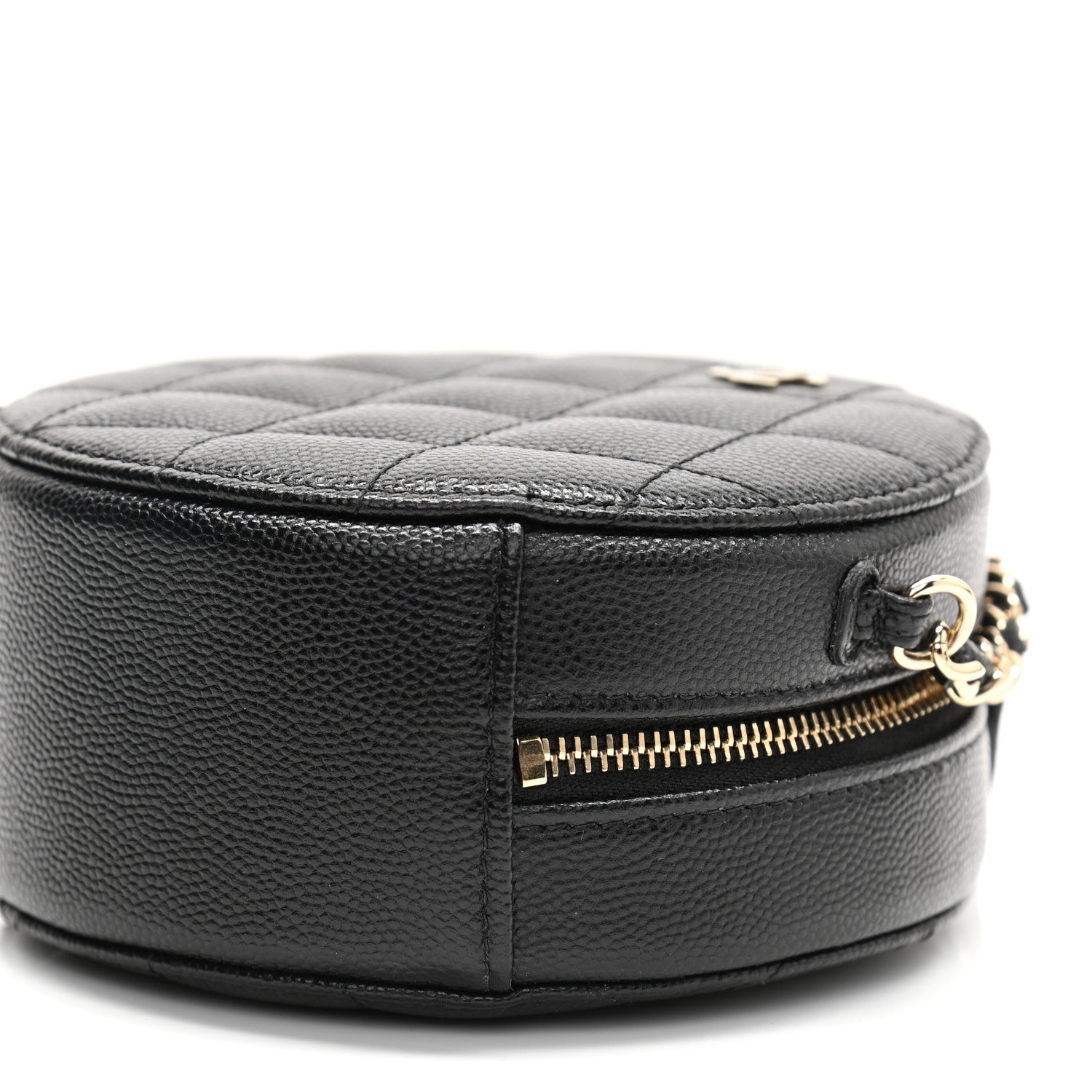 Chanel Caviar Quilted Round Clutch With Chain Black 10 of 10