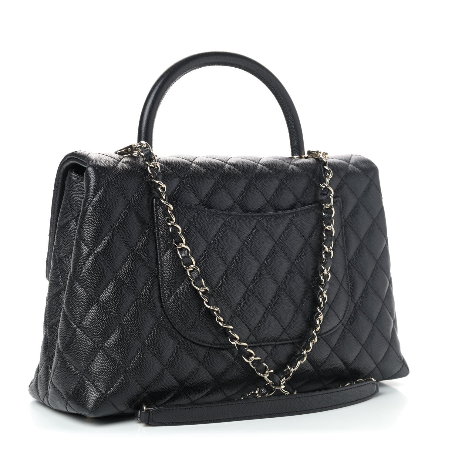 Chanel Caviar Quilted Medium Coco Handle Flap Black 2 of 4