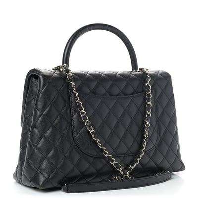 Chanel Caviar Quilted Medium Coco Handle Flap Black 2 of 4