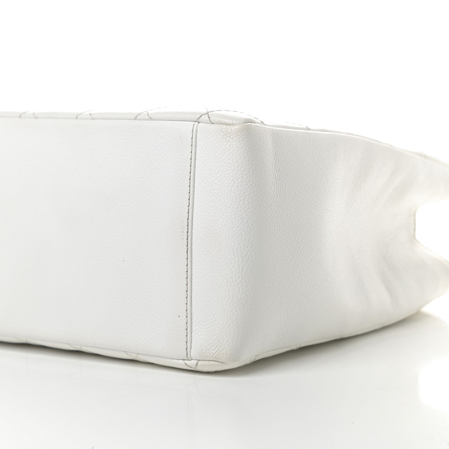 Caviar Quilted Grand Shopping Tote GST White