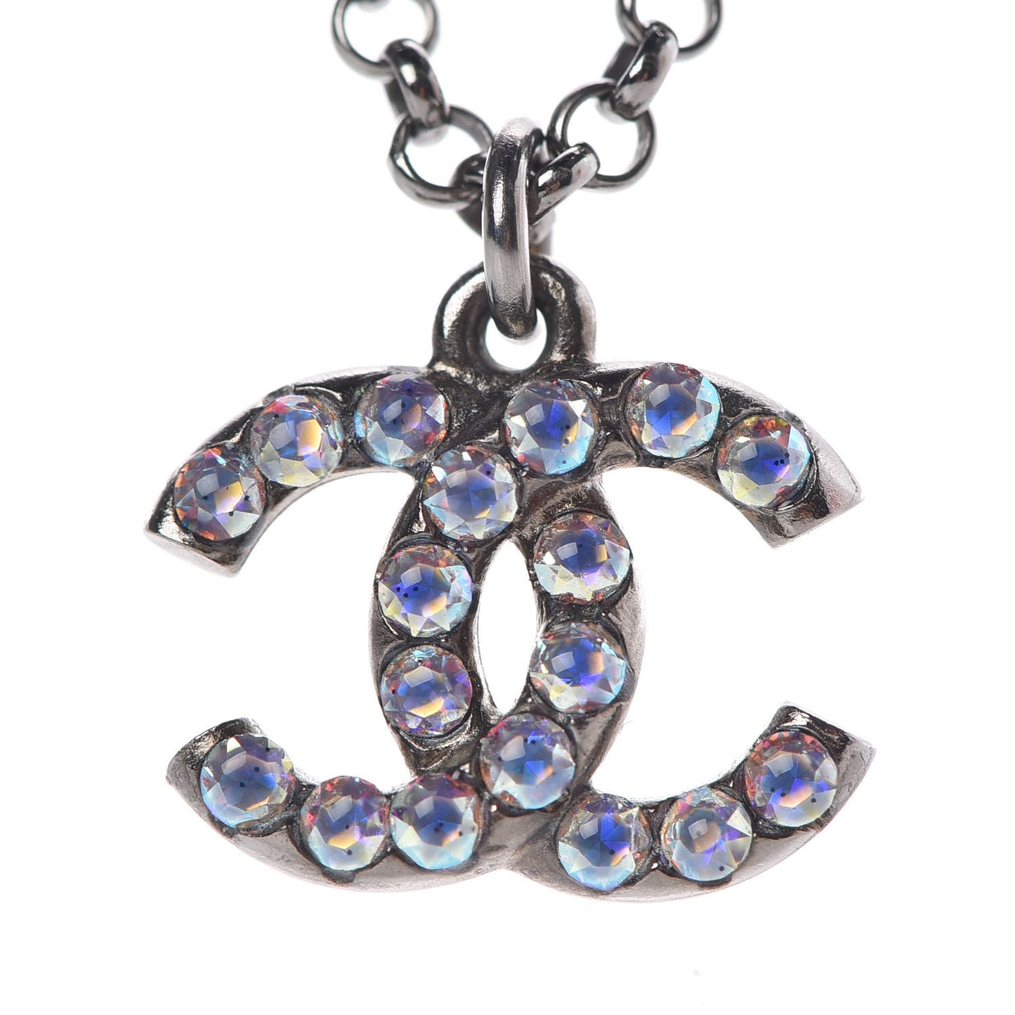 Ruthenium Crystal CC Necklace Iridescent Purple