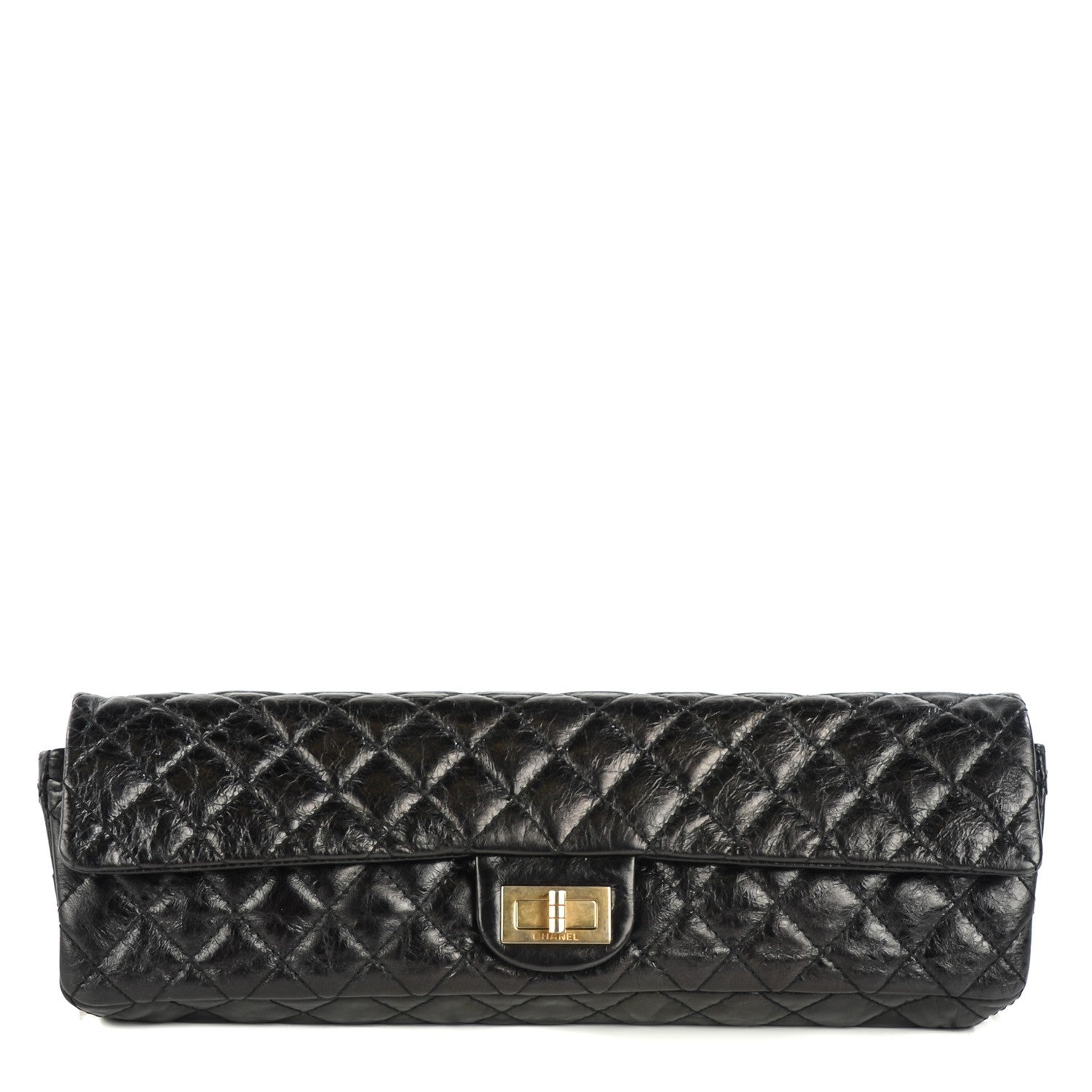 Chanel Glazed Calfskin 2.55 Reissue East West Clutch Black 1 of 8