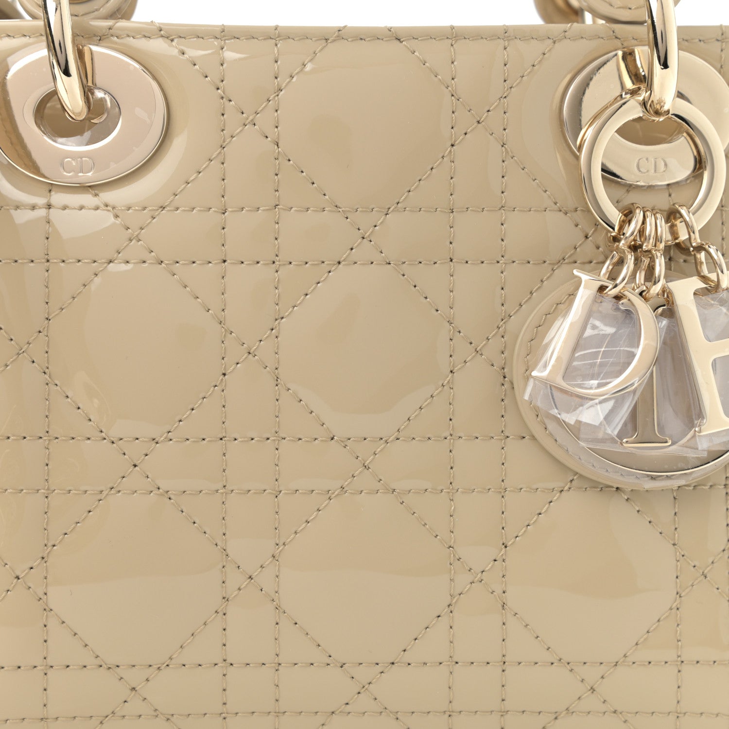 Christian Dior Patent Cannage Mini Lady Dior Beige 8 of 10