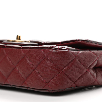 Chanel Patent Goatskin Quilted Medium CC Eyelet Flap Burgundy 10 of 12