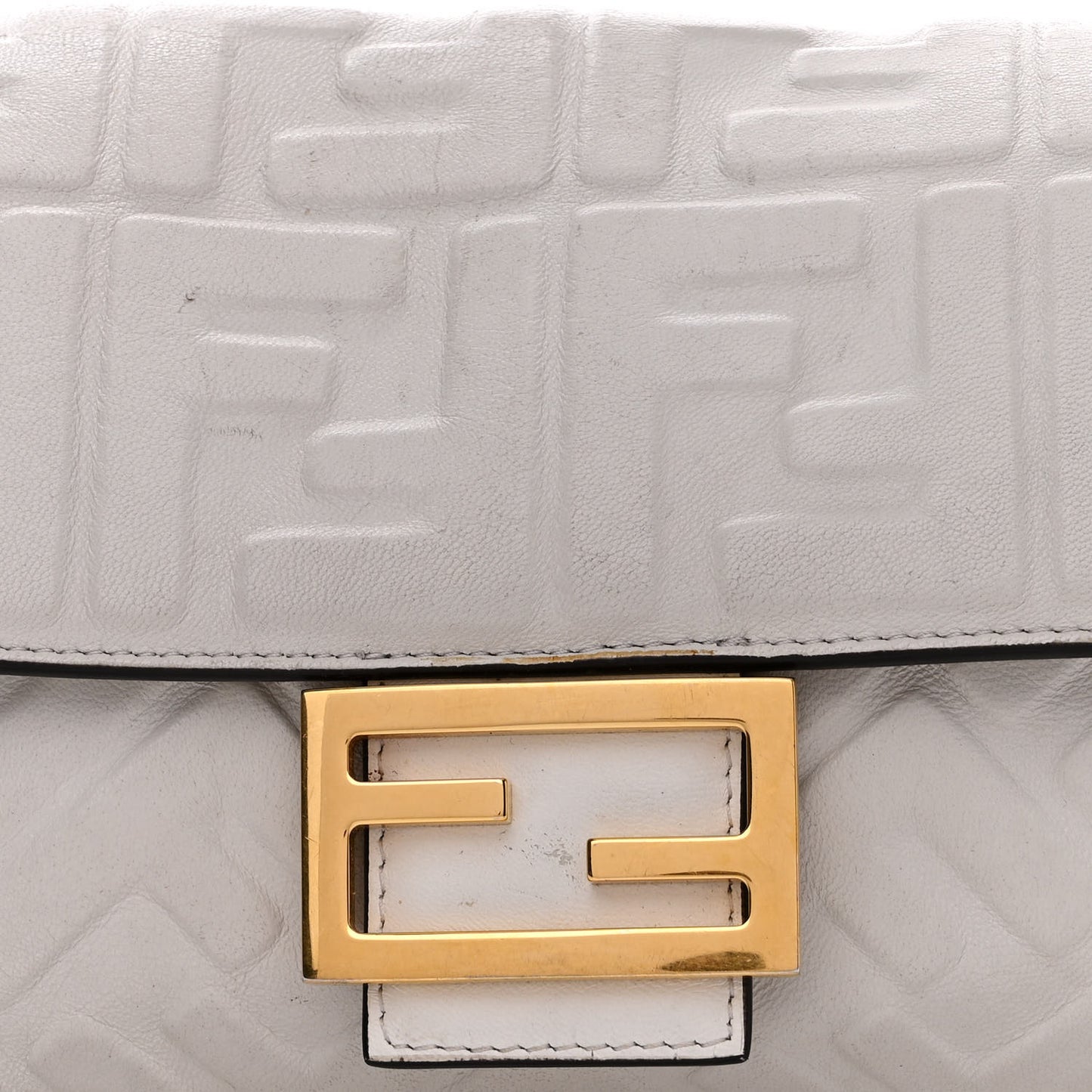 Nappa FF 1974 Embossed Baguette White